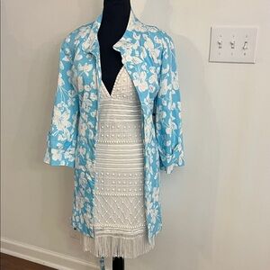 Madison Sky Blue and Cream Floral Cotton Garment